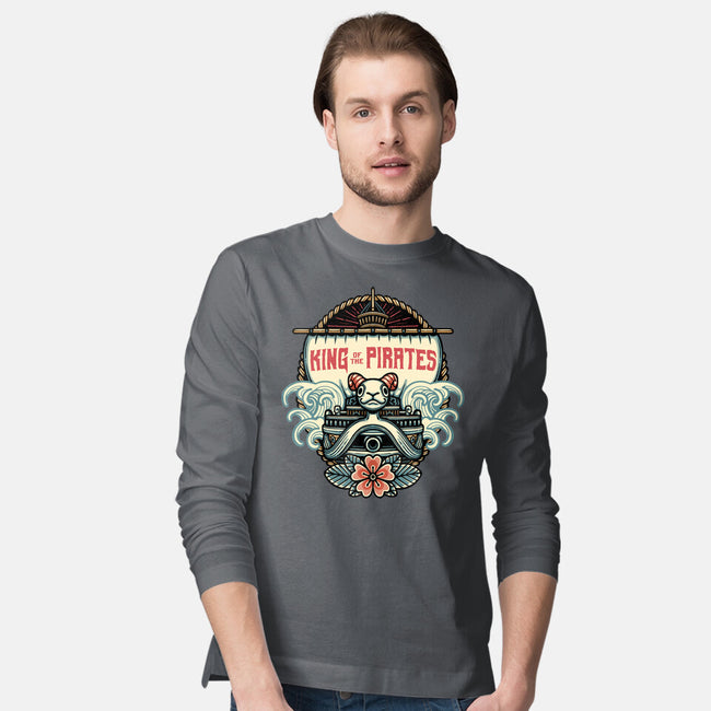 King Of The Pirates Insignia-Mens-Long Sleeved-Tee-glitchygorilla