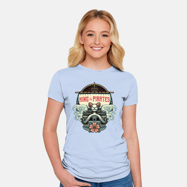 King Of The Pirates Insignia-Womens-Fitted-Tee-glitchygorilla