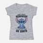 Sorry For My Behavior-Womens-V-Neck-Tee-GODZILLARGE