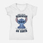 Sorry For My Behavior-Womens-V-Neck-Tee-GODZILLARGE