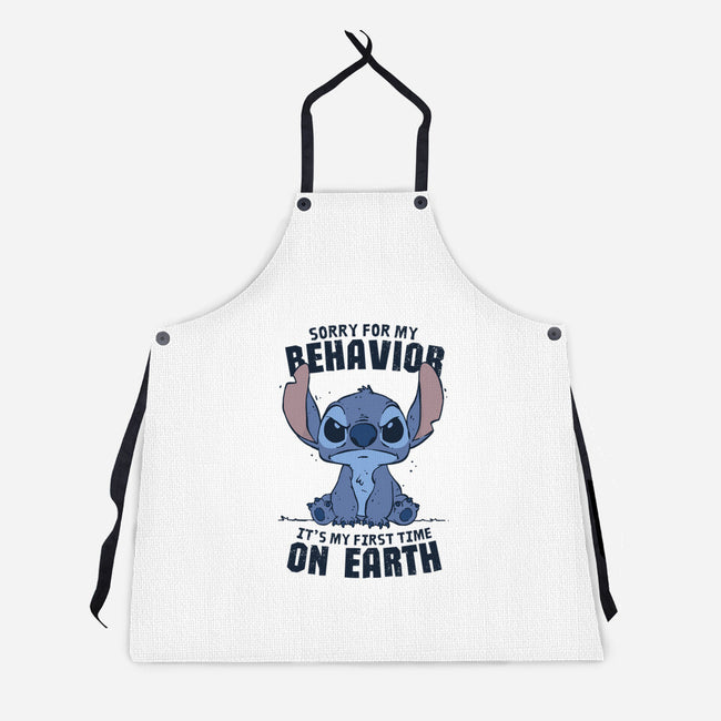 Sorry For My Behavior-Unisex-Kitchen-Apron-GODZILLARGE
