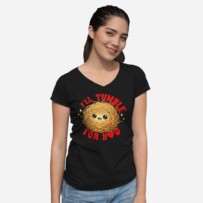 I'll Tumble For You-Womens-V-Neck-Tee-Boggs Nicolas
