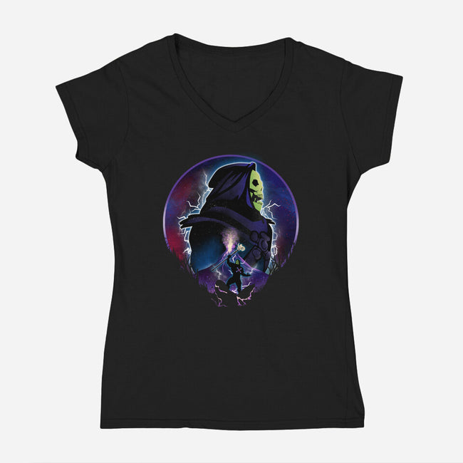 Eternia Evil Warrior-Womens-V-Neck-Tee-dandingeroz