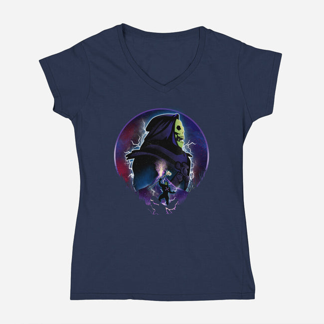 Eternia Evil Warrior-Womens-V-Neck-Tee-dandingeroz