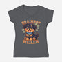 Brain Rottweiler-Womens-V-Neck-Tee-Boggs Nicolas
