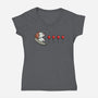 Red Balloons-Womens-V-Neck-Tee-nickzzarto