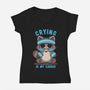 Crying Is My Cardio-Womens-V-Neck-Tee-TechraNova