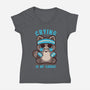 Crying Is My Cardio-Womens-V-Neck-Tee-TechraNova