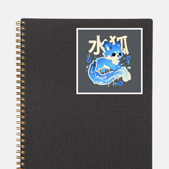 Water Kitsune-None-Glossy-Sticker-NemiMakeit