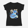 Water Kitsune-Womens-V-Neck-Tee-NemiMakeit