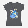 Water Kitsune-Womens-V-Neck-Tee-NemiMakeit