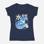 Water Kitsune-Womens-V-Neck-Tee-NemiMakeit