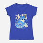 Water Kitsune-Womens-V-Neck-Tee-NemiMakeit