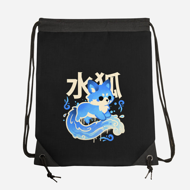 Water Kitsune-None-Drawstring-Bag-NemiMakeit