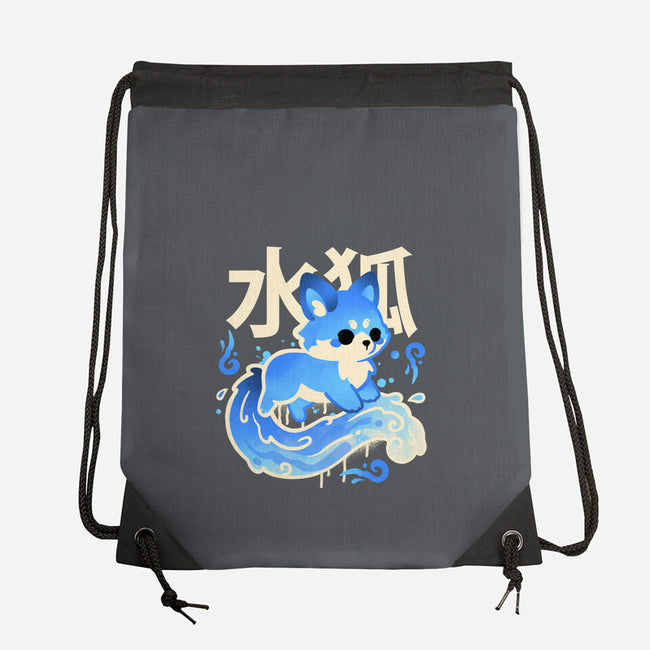 Water Kitsune-None-Drawstring-Bag-NemiMakeit