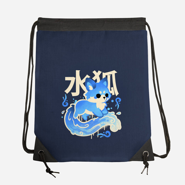 Water Kitsune-None-Drawstring-Bag-NemiMakeit