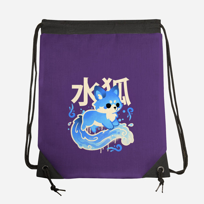 Water Kitsune-None-Drawstring-Bag-NemiMakeit