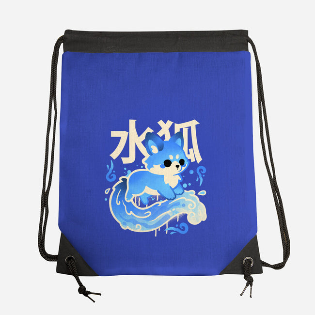 Water Kitsune-None-Drawstring-Bag-NemiMakeit