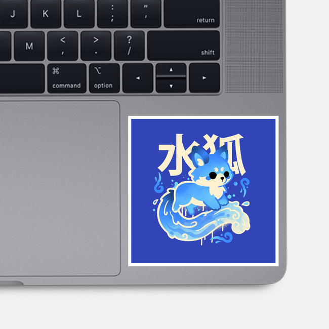 Water Kitsune-None-Glossy-Sticker-NemiMakeit