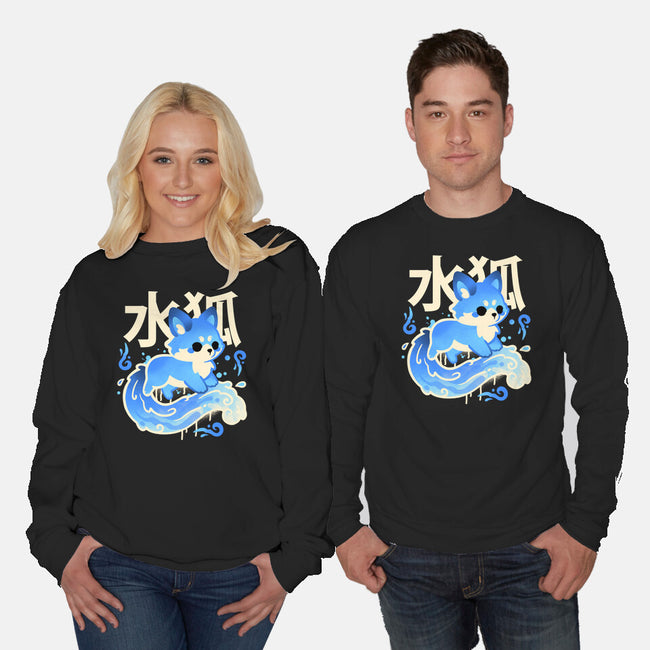 Water Kitsune-Unisex-Crew Neck-Sweatshirt-NemiMakeit
