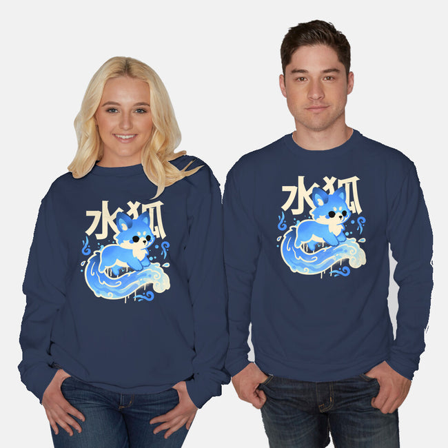 Water Kitsune-Unisex-Crew Neck-Sweatshirt-NemiMakeit