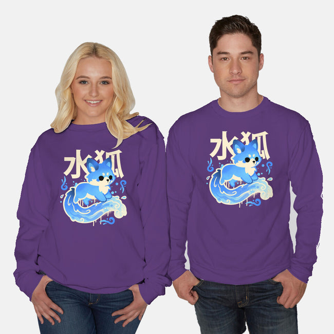 Water Kitsune-Unisex-Crew Neck-Sweatshirt-NemiMakeit