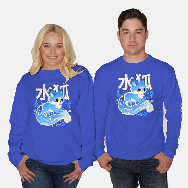Water Kitsune-Unisex-Crew Neck-Sweatshirt-NemiMakeit