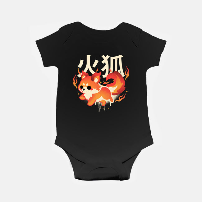 Fire Kitsune-Baby-Basic-Onesie-NemiMakeit