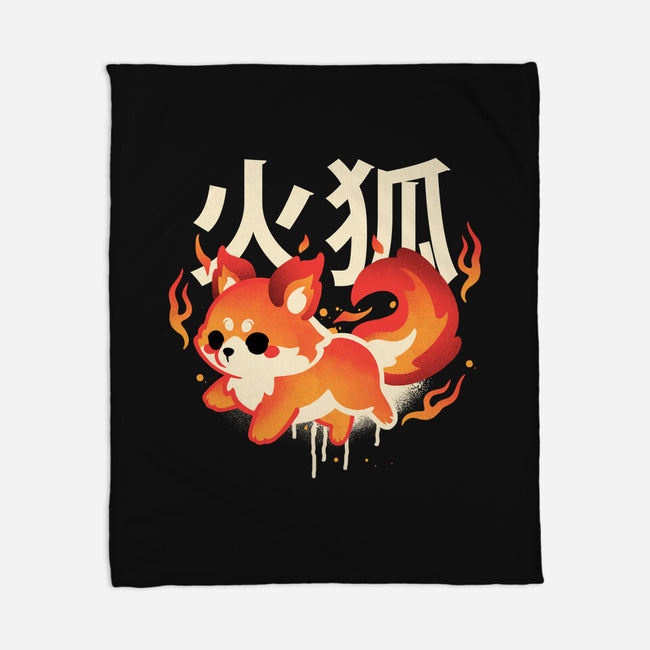 Fire Kitsune-None-Fleece-Blanket-NemiMakeit