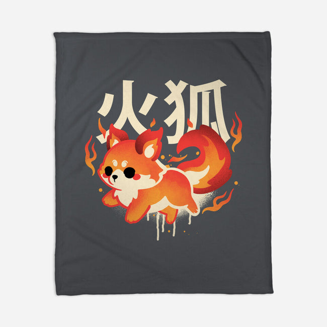 Fire Kitsune-None-Fleece-Blanket-NemiMakeit