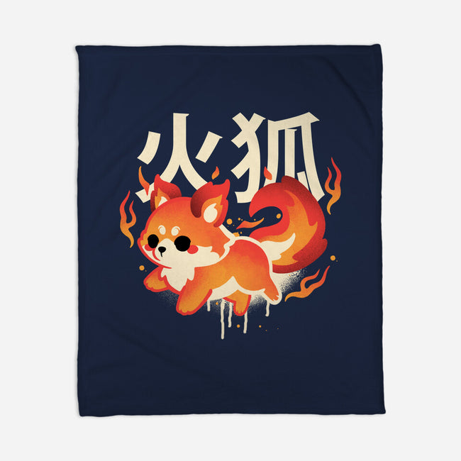 Fire Kitsune-None-Fleece-Blanket-NemiMakeit