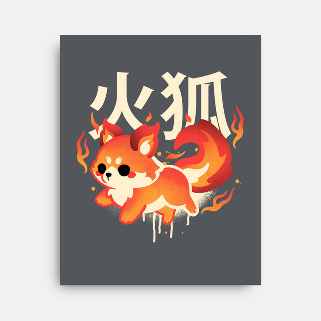 Fire Kitsune-None-Stretched-Canvas-NemiMakeit