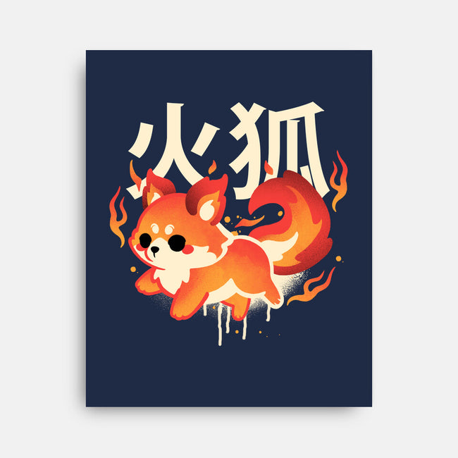 Fire Kitsune-None-Stretched-Canvas-NemiMakeit
