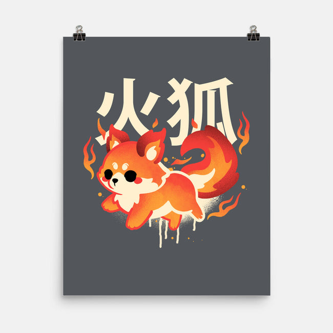 Fire Kitsune-None-Matte-Poster-NemiMakeit