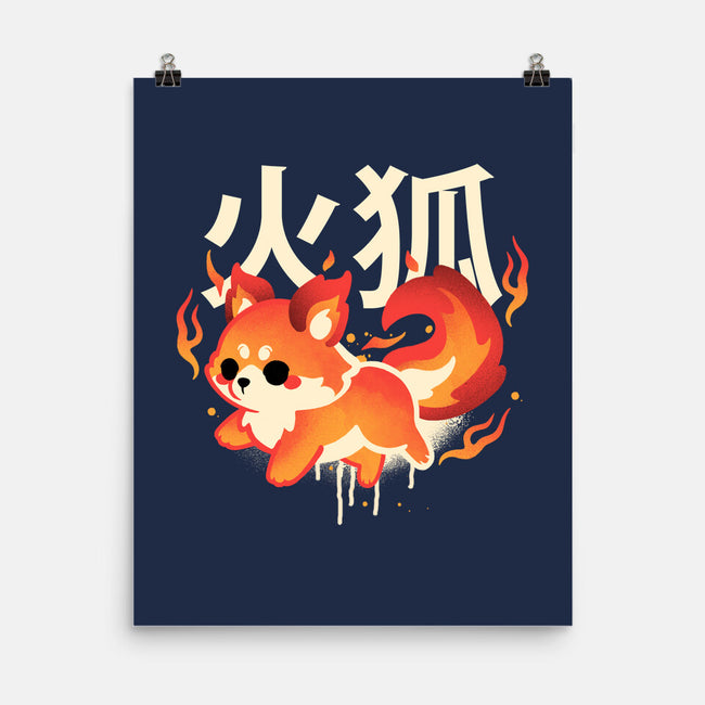 Fire Kitsune-None-Matte-Poster-NemiMakeit
