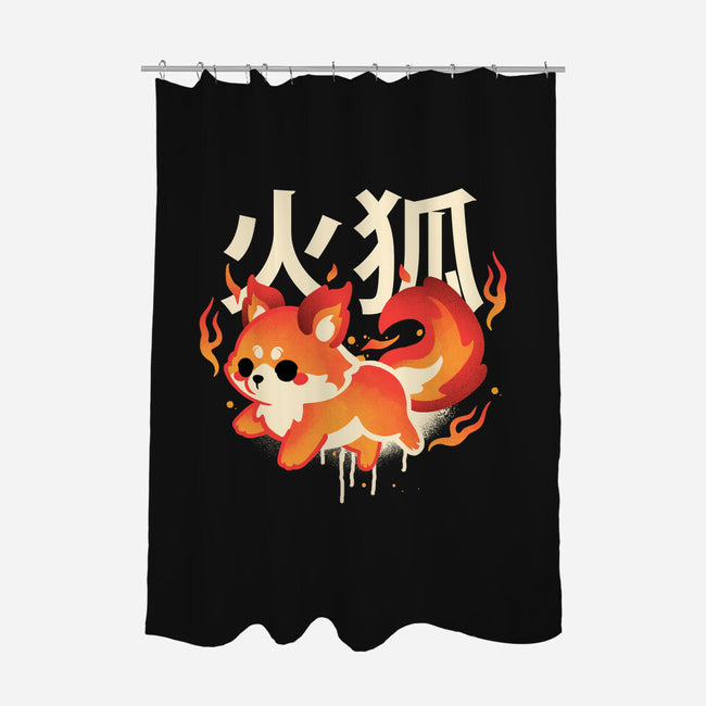 Fire Kitsune-None-Polyester-Shower Curtain-NemiMakeit
