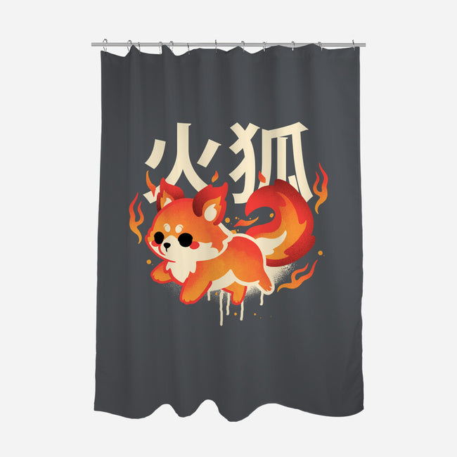 Fire Kitsune-None-Polyester-Shower Curtain-NemiMakeit
