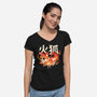 Fire Kitsune-Womens-V-Neck-Tee-NemiMakeit