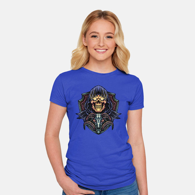 Dark Power Of The Universe-Womens-Fitted-Tee-glitchygorilla