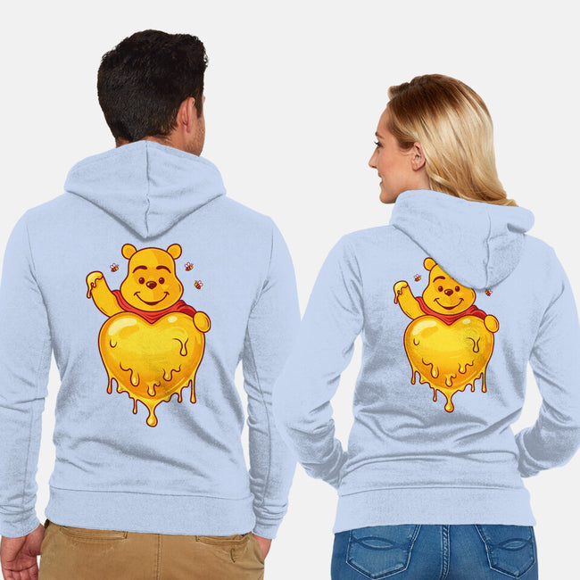 Hunny Heart-Unisex-Zip-Up-Sweatshirt-erion_designs