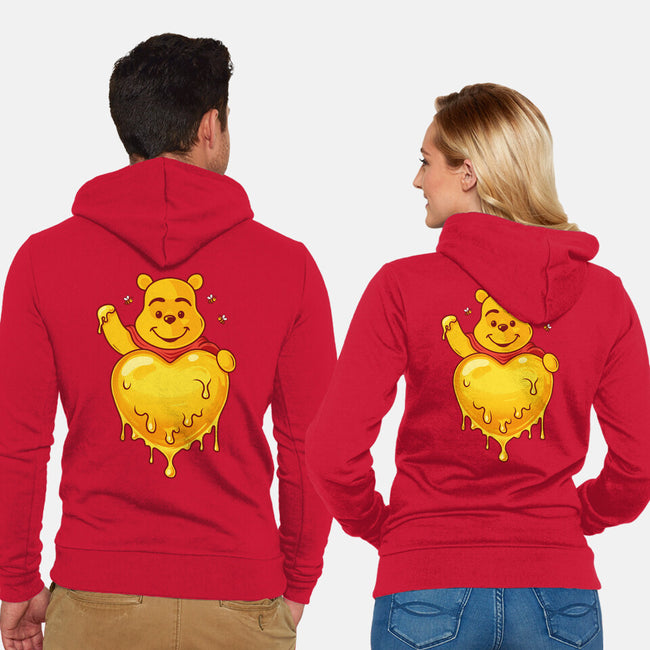 Hunny Heart-Unisex-Zip-Up-Sweatshirt-erion_designs