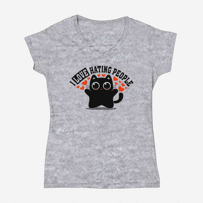 I Love Hating People-Womens-V-Neck-Tee-erion_designs