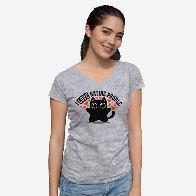 I Love Hating People-Womens-V-Neck-Tee-erion_designs