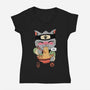 Intense Ramen Meowster-Womens-V-Neck-Tee-vp021