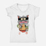 Intense Ramen Meowster-Womens-V-Neck-Tee-vp021