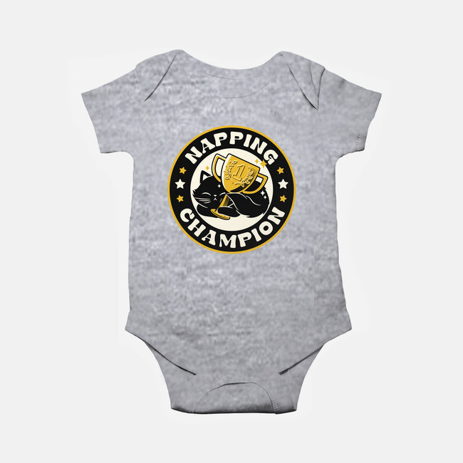 Napping Champion Cat-Baby-Basic-Onesie-tobefonseca