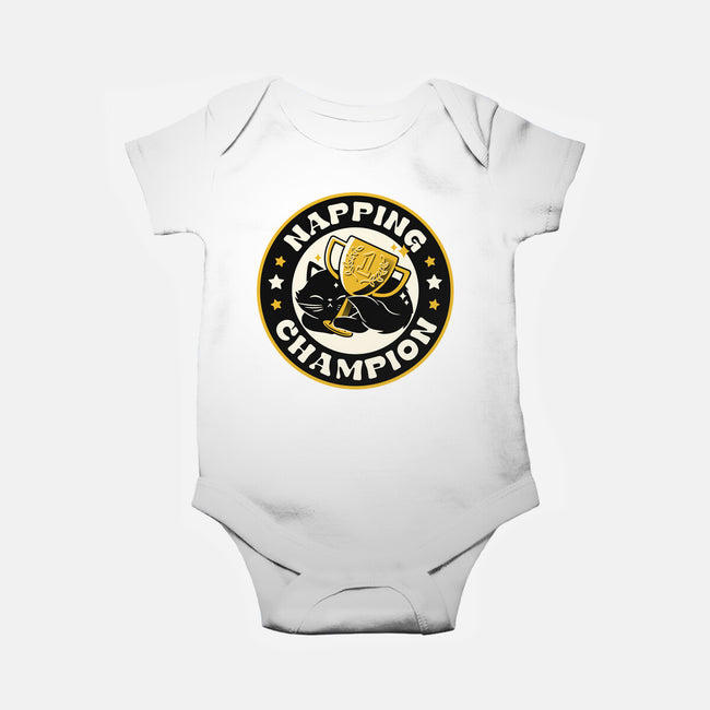 Napping Champion Cat-Baby-Basic-Onesie-tobefonseca