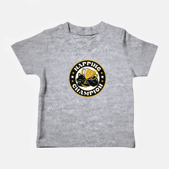 Napping Champion Cat-Baby-Basic-Tee-tobefonseca