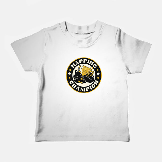 Napping Champion Cat-Baby-Basic-Tee-tobefonseca