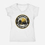 Napping Champion Cat-Womens-V-Neck-Tee-tobefonseca